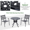 33" Round Cast Aluminum Patio Bistro Dining Table with Umbrella Hole