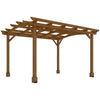 Fir Wood Pergola with Arched Roof, 10' x 12', Dark Brown