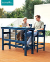 Adirondack Outdoor Bar Table and Chairs Set, Blue
