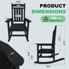 HDPE Outdoor Rocking Chair, Set of 2 — Black
