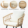 3-Piece Wicker Bistro Set with Cushions, Beige