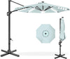 10' Solar LED Cantilever Patio Umbrella, 360° Rotation