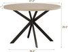 Round 47-Inch Dining Table, Natural Oak Finish
