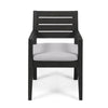 Acacia Wood Outdoor Dining Chairs with Cushions, Set of 2