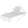 Acacia Wood Chaise Lounge with Dark Grey Cushion
