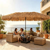 15x9 ft Double-Sided Tiki Patio Umbrella with Weighted Base