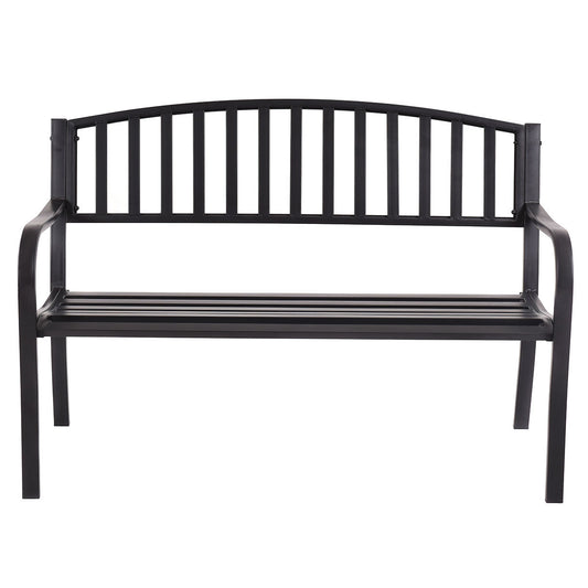 50-Inch Steel Outdoor Garden Bench Loveseat