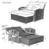 Wicker Double Chaise Lounge — two-person reclining wicker loungers with cushions and middle table