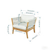 Acacia Wood Lounge Chair with Woven Rope Accents