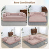 Queen-Size Convertible Sofa Bed, Pink Corduroy Folding Frame