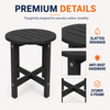 16-Inch HDPE Round Outdoor Side Table for Patio, Porch or Poolside