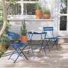 Peacock Blue Folding Patio Bistro Set, 3-Piece Outdoor