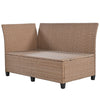 Rattan L-Shaped Patio Sectional — 5-piece outdoor wicker sectional sofa set with cushions