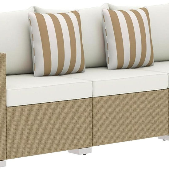 Comfortable All Weather Wicker Patio Sofa with Cushions-0
