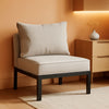 Outdoor Metal Sectional Sofa Set with Two Single Sofas