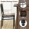 3-Piece Dining Set with Tuck-Under Chairs, Rustic Brown & Black