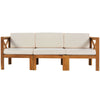 5-Piece Outdoor Sectional Sofa Set Solid Acacia Wood Beige with
