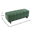 Channel-Tufted Dining Bench in Green PU