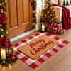 Christmas Red and White Plaid Door Mat