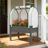 Raised Garden Bed Planter with Roll-Up Cover, Dark Gray