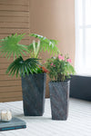 Large Gray Cement Indoor & Outdoor Planter, 9.4 × 18.1 in