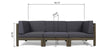 X-Back 3-Seater Acacia Wood Outdoor Sectional Sofa Set