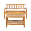 2-Piece Outdoor Teak Acacia Wood Conversation Set