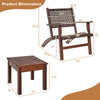 Eucalyptus & Rattan Patio Set — 3 Pc