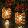 Solar Rattan Lanterns — Set of 2 — gallery image 9