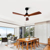 52" Wood Blade Outdoor Ceiling Fan with Light & Remote