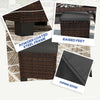 2 Piece Wicker Outdoor Ottomans With Cushions