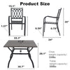 5-Piece Square Patio Dining Set with 37.8-Inch Wood-Grain Table and 4