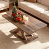 Rustic Brown Geometric Coffee Table, 37.5"