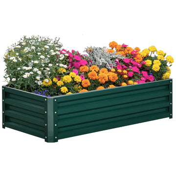 Galvanized Raised Garden Bed Planter, 4' x 2' x 1', Green