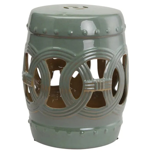 Green Ceramic Garden Stool