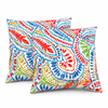 2 Pack Outdoor Throw Pillows, Waterproof & Fade-Resistant Patio Cushions For Garden, Porch, Poolside Furniture - Soft & Comfortable Decorative Pillow Covers 18x18 Inch, Paisley Multi