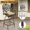 Elizabethan Cast Aluminum Outdoor Swivel Bar Stools, Set of 2