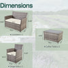 Rattan 4-Piece Outdoor Conversation Set with Loveseat