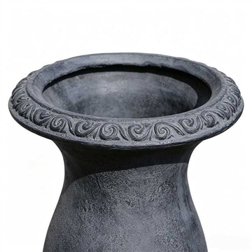 Antique Black MGO Garden Urn Planter, 26" Tall