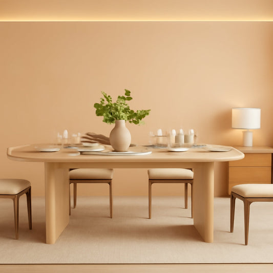 Oval Dining Table in Natural Oak Finish, Seats 6–8