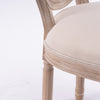 French Country Dining Chairs, Fluted Wood & Rattan Back, Set of 2