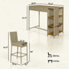 Wicker Bar Set — 5-piece with slatted acacia bar table and four cushioned wicker barstools