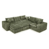 Modern Boucle L-Shaped Sectional Sofa with Two Moveable Ottomans,