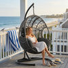 Extra-Wide U-Base Hanging Egg Chair with 8-Inch Cushion