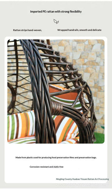 Birds-Nest Bamboo Rattan Hanging Swing Hammock Chair