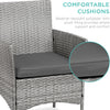 3-Piece Outdoor Wicker Bistro Set with Side Table