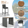 5-Piece Gray Wicker Patio Set with Cushioned Seating