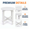 16-Inch HDPE Round Outdoor Side Table for Patio, Porch or Poolside