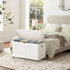 White Wooden Storage Bench On Wheels