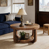 Two-Tier Round Side Table in Rustic Brown